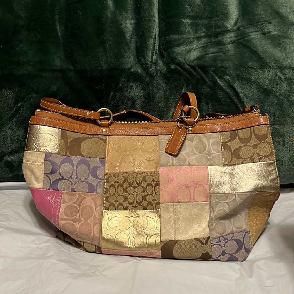 Coach Multicolored Patchwork Purse EUC.